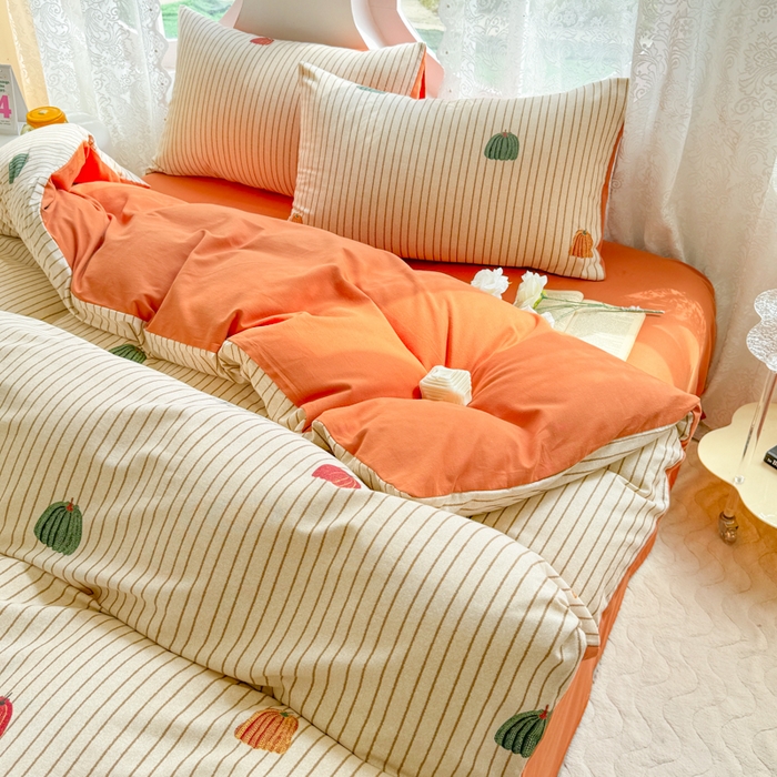 91家纺网 家纺一手货源 找家纺 千朵 2024新款全棉磨毛印花四件套 南风