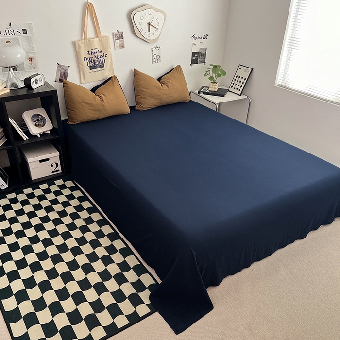 91家纺网 家纺一手货源 找家纺 优佳优品 2024新款ins风超柔褶皱亲肤磨毛水洗棉四件套 玛瑙洛克