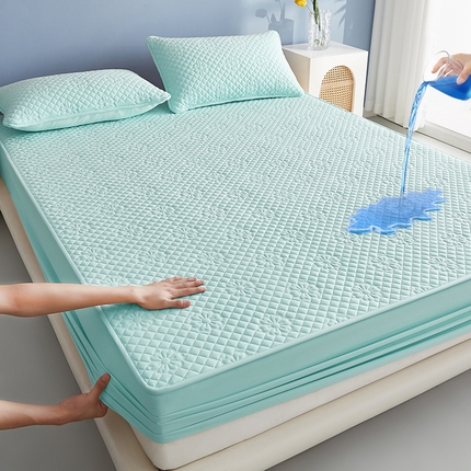 91家纺网 家纺一手货源 找家纺 （总）盛眠家纺 2025新款水洗棉防水夹棉床笠-茉莉系列 Shein、速卖通，亚马逊、Temu床笠单件 跨境外贸