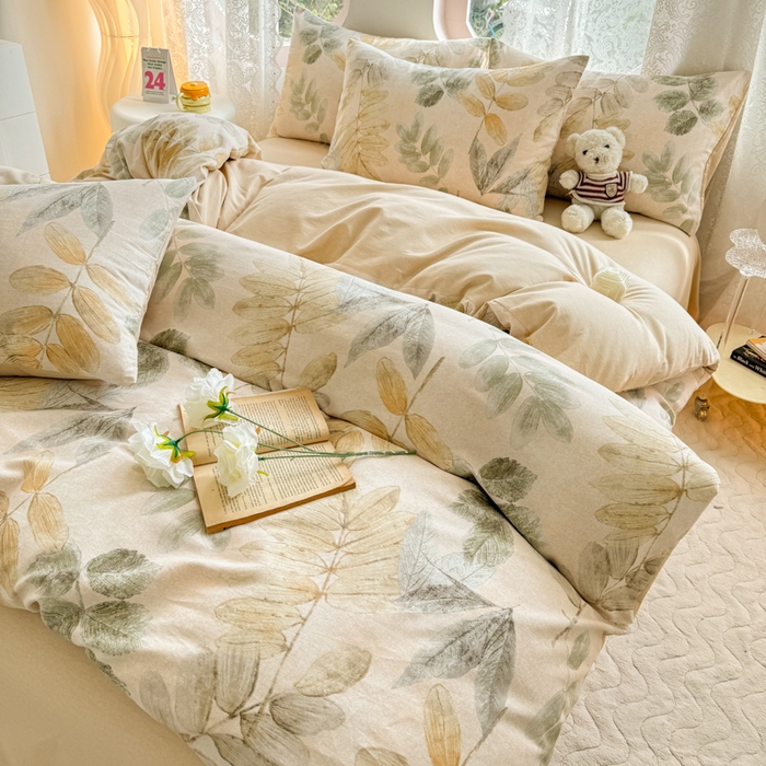 91家纺网 家纺一手货源 找家纺 千朵 2024新款全棉磨毛印花四件套 春派