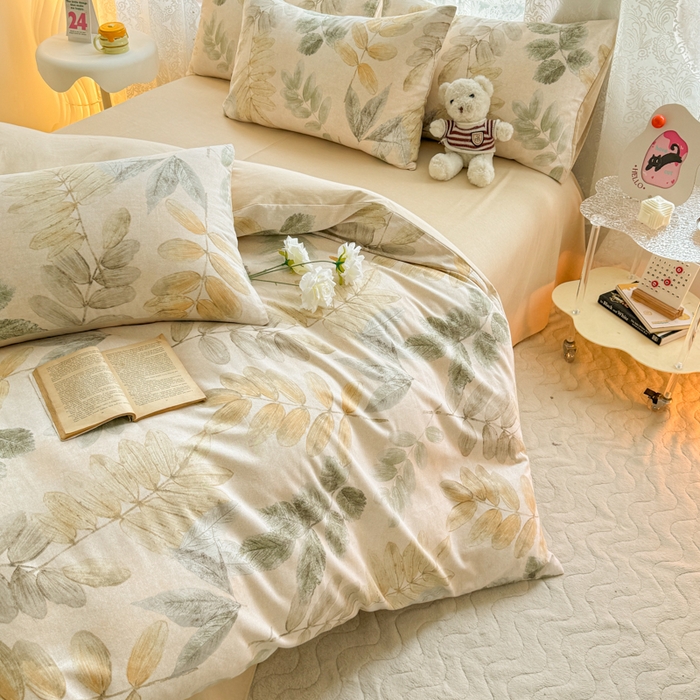 91家纺网 家纺一手货源 找家纺 千朵 2024新款全棉磨毛印花四件套 春派