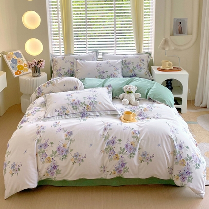 星期三家纺 2024年12月新款铂金全棉13372四件套（加老板微信有会员价）（加老板微信有会员价） 情意绵绵