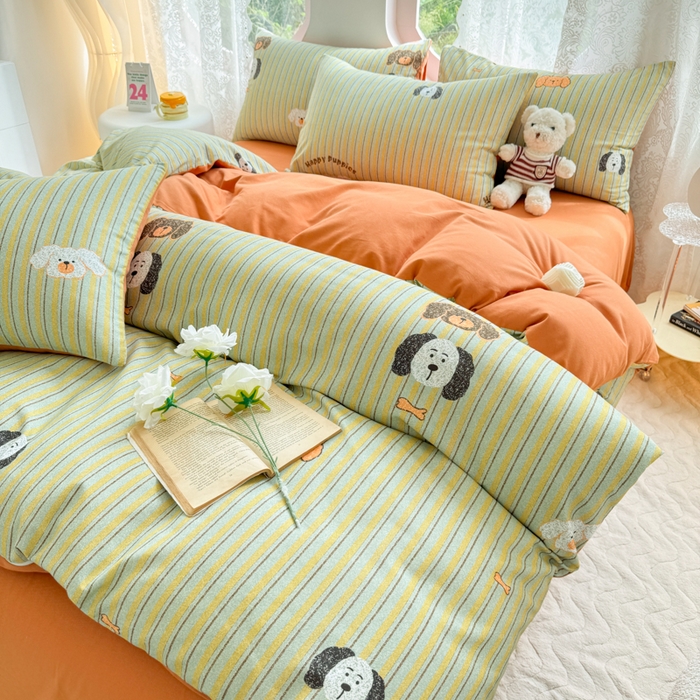 91家纺网 家纺一手货源 找家纺 （总）千朵 2024新款全棉磨毛印花四件套