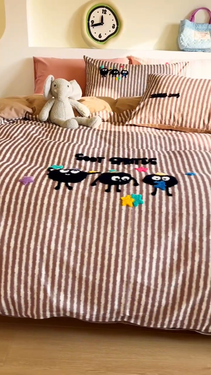 91家纺网 家纺一手货源 找家纺 （总）千朵 2024新款全棉磨毛绣花毛巾绣四件套