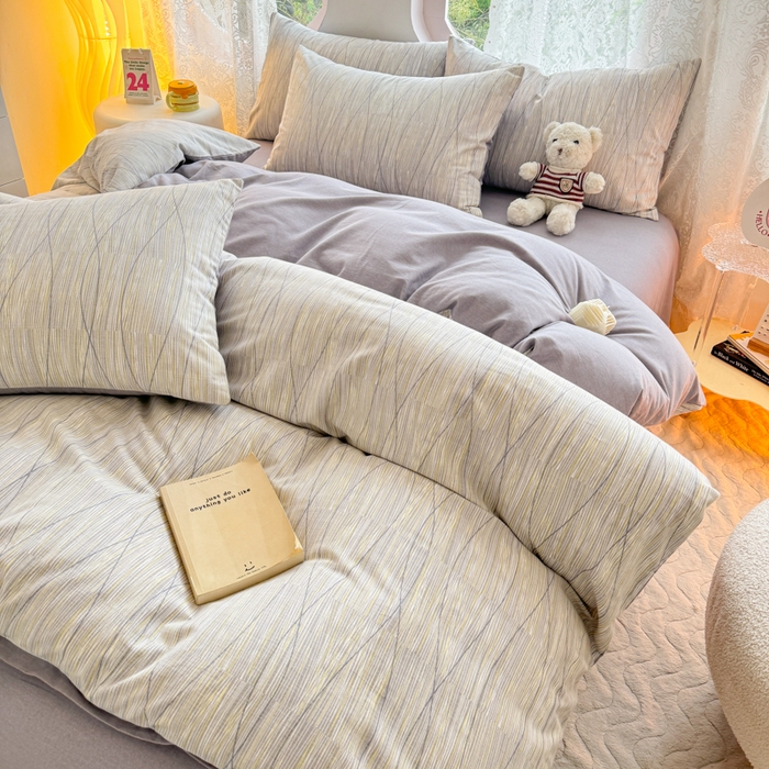 91家纺网 家纺一手货源 找家纺 千朵 2024新款全棉磨毛印花四件套 寻意