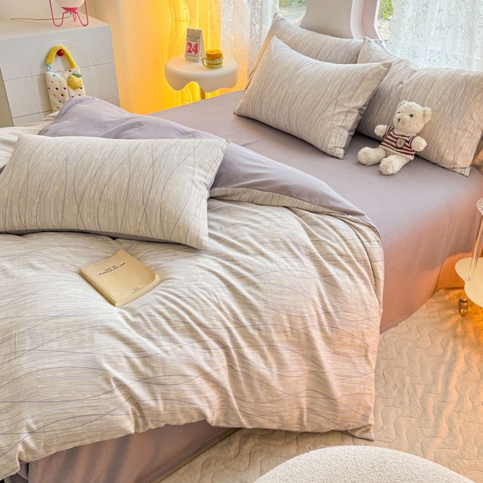 91家纺网 家纺一手货源 找家纺 千朵 2024新款全棉磨毛印花四件套 寻意