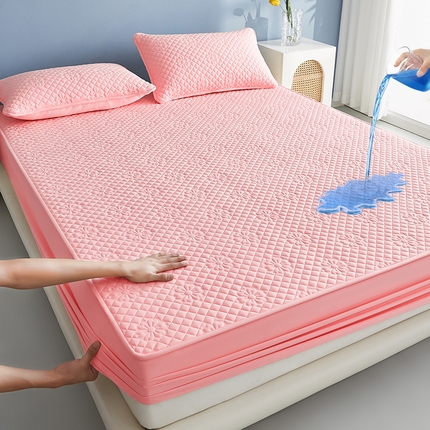 91家纺网 家纺一手货源 找家纺 （总）盛眠家纺 2025新款水洗棉防水夹棉床笠-茉莉系列 Shein、速卖通，亚马逊、Temu床笠单件 跨境外贸