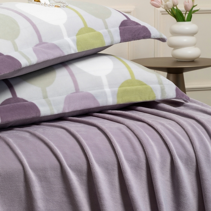 91家纺网 家纺一手货源 找家纺 宜家坊 2024新款加厚保暖印花牛奶绒四件套 迷境-灰紫