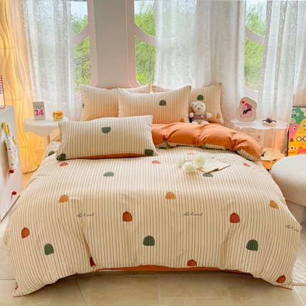 千朵 2024新款全棉磨毛印花四件套 南风