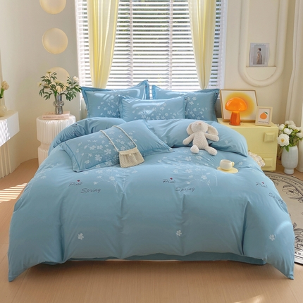 星期三家纺 2024年12月新款铂金全棉13372四件套（加老板微信有会员价）（加老板微信有会员价） 春风-兰