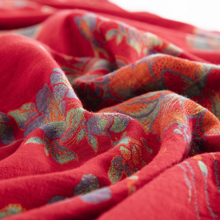 91家纺网 家纺一手货源 找家纺 鲁爱 2025新款全棉色织双层纱纽扣款四件套 锦绣芳华