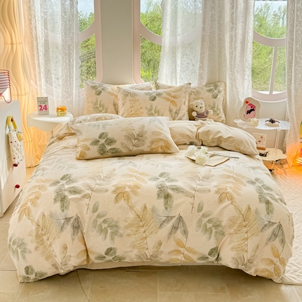 千朵 2024新款全棉磨毛印花四件套 春派