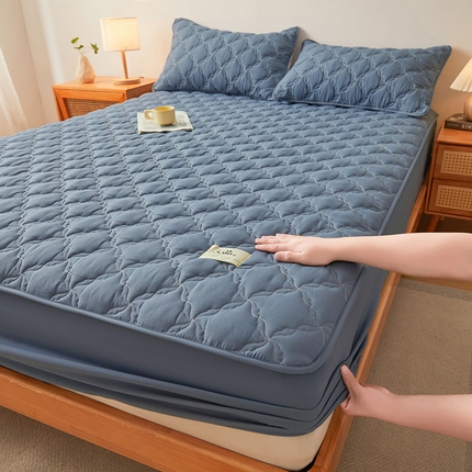 91家纺网 家纺一手货源 找家纺 （总）曼陀罗 2025新款A类原棉新疆棉花床笠-竹叶格