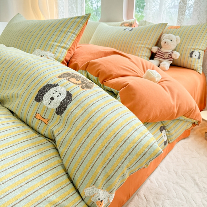 91家纺网 家纺一手货源 找家纺 （总）千朵 2024新款全棉磨毛印花四件套