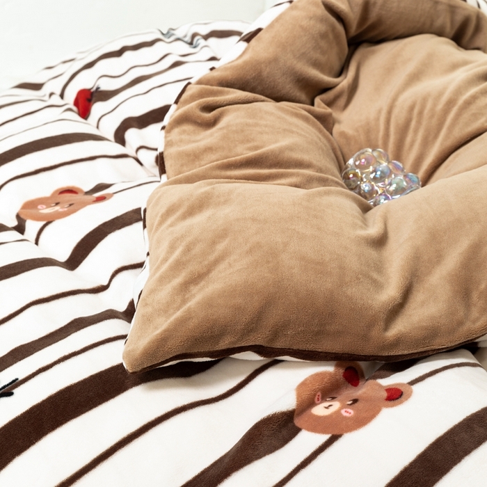 91家纺网 家纺一手货源 找家纺 宜家坊 2024新款加厚保暖印花牛奶绒四件套 潮流熊熊