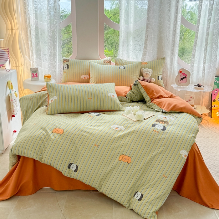 91家纺网 家纺一手货源 找家纺 （总）千朵 2024新款全棉磨毛印花四件套