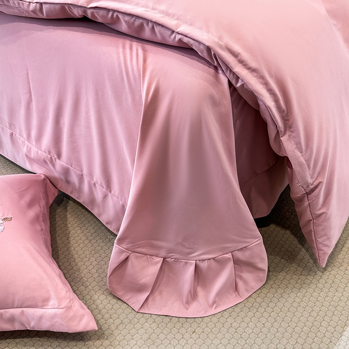 91家纺网 家纺一手货源 找家纺 梦舒羽 2025新款加厚亲肤棉磨毛刺绣四件套-平安喜乐 平安喜乐-豆沙