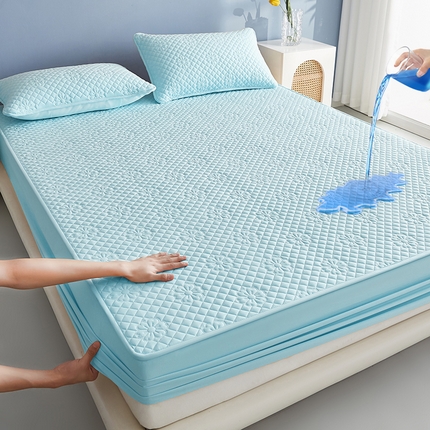 91家纺网 家纺一手货源 找家纺 （总）盛眠家纺 2025新款水洗棉防水夹棉床笠-茉莉系列 Shein、速卖通，亚马逊、Temu床笠单件 跨境外贸