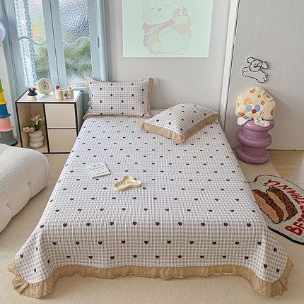 91家纺网 家纺一手货源 找家纺 （总）源舜 2025新款云感皱皱纱法式床盖三件套