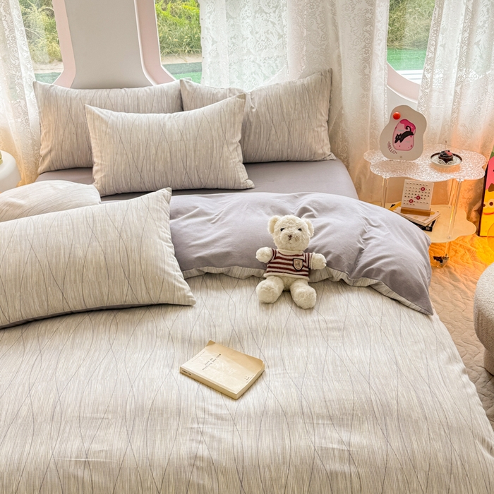 91家纺网 家纺一手货源 找家纺 千朵 2024新款全棉磨毛印花四件套 寻意