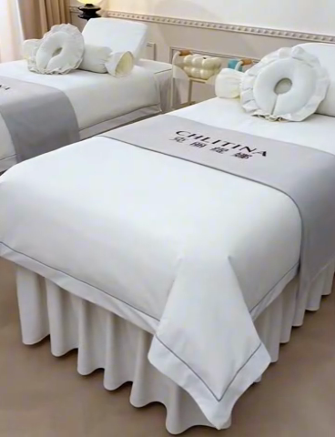 91家纺网 家纺一手货源 找家纺 （总）莉人坊 2024新款磨砂绒一字秀美-容床罩系列