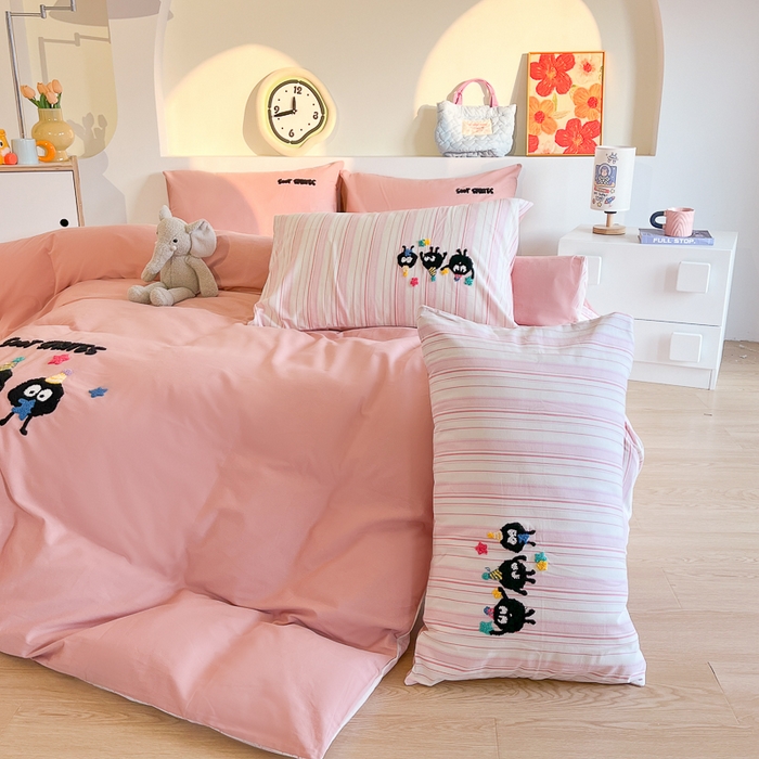 91家纺网 家纺一手货源 找家纺 （总）千朵 2024新款全棉磨毛绣花毛巾绣四件套