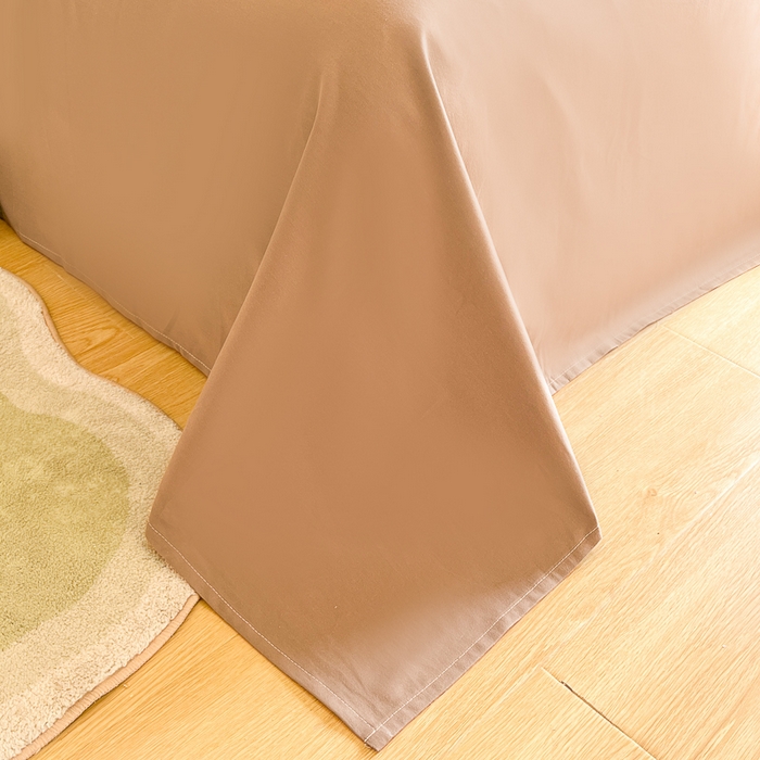 91家纺网 家纺一手货源 找家纺 千朵 2024新款全棉磨毛绣花毛巾绣四件套 咖条小煤球