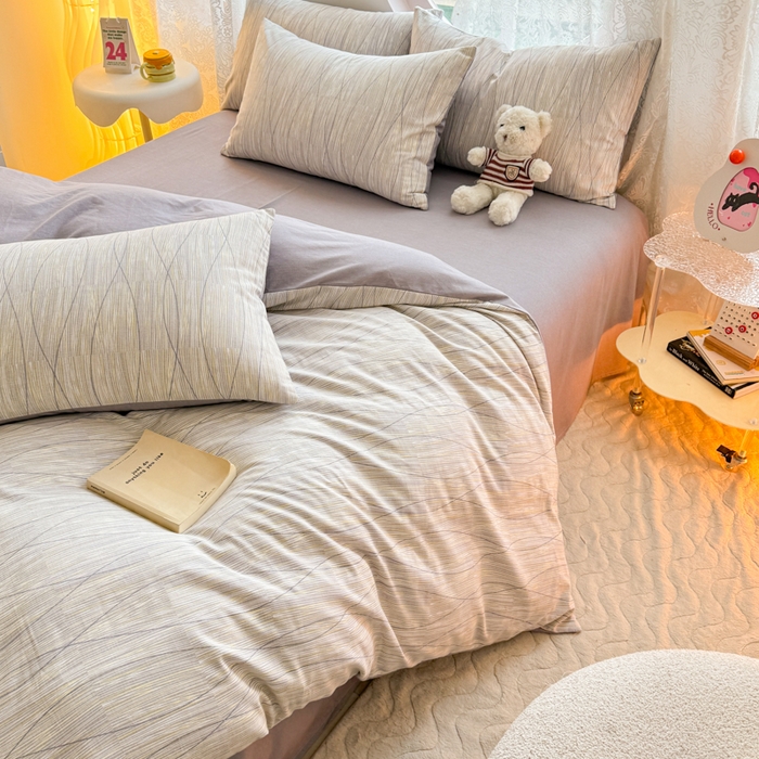 91家纺网 家纺一手货源 找家纺 千朵 2024新款全棉磨毛印花四件套 寻意