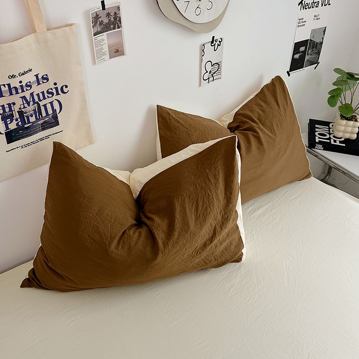 91家纺网 家纺一手货源 找家纺 优佳优品 2024新款ins风超柔褶皱亲肤磨毛水洗棉四件套 玛瑙芝士