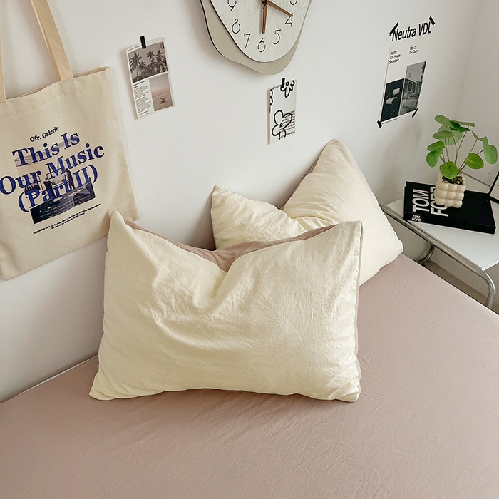 91家纺网 家纺一手货源 找家纺 优佳优品 2024新款ins风超柔褶皱亲肤磨毛水洗棉四件套 菊蕊奶黄