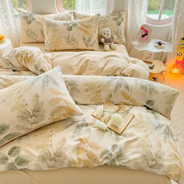 91家纺网 家纺一手货源 找家纺 千朵 2024新款全棉磨毛印花四件套 春派