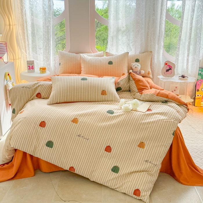 91家纺网 家纺一手货源 找家纺 千朵 2024新款全棉磨毛印花四件套 南风