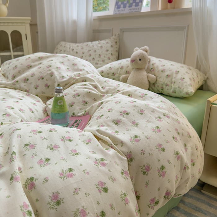 91家纺网 家纺一手货源 找家纺 （总）曼之夏 2024新款全棉A类母婴级双层纱四件套