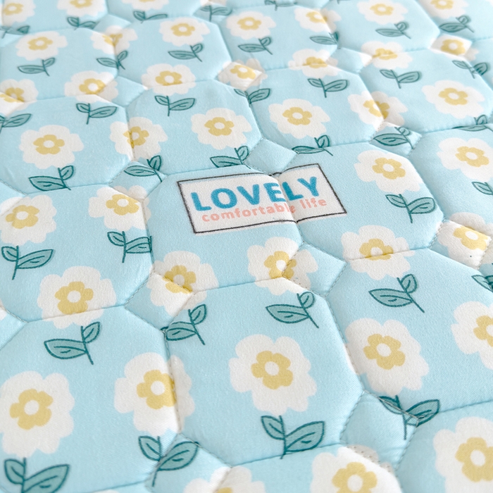 91家纺网 家纺一手货源 找家纺 2024新款亲肤水洗薄款软床垫防滑床护垫床褥学生垫子 加厚款 陌上花开-绿