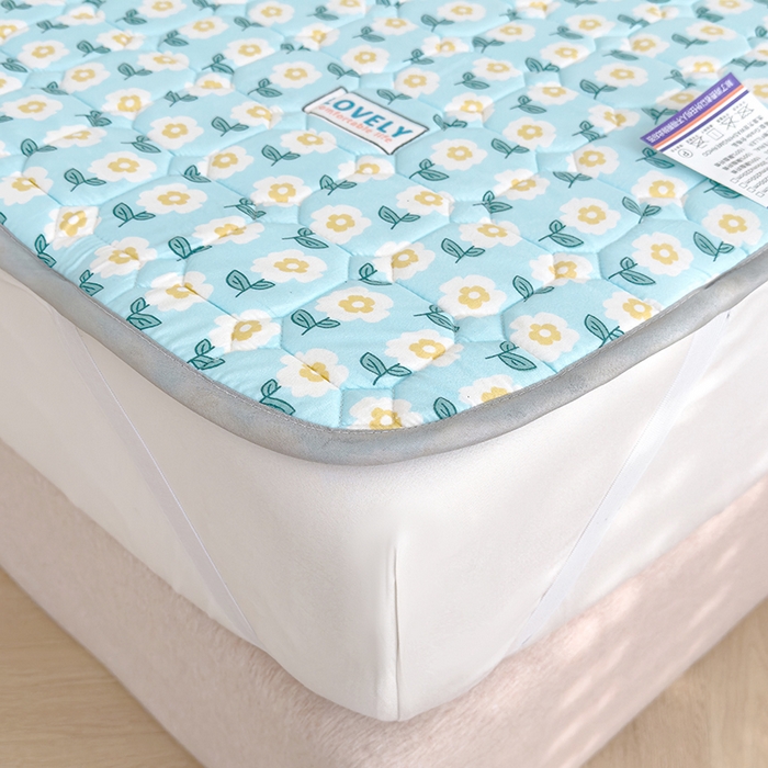 91家纺网 家纺一手货源 找家纺 2024新款亲肤水洗薄款软床垫防滑床护垫床褥学生垫子 加厚款 陌上花开-绿