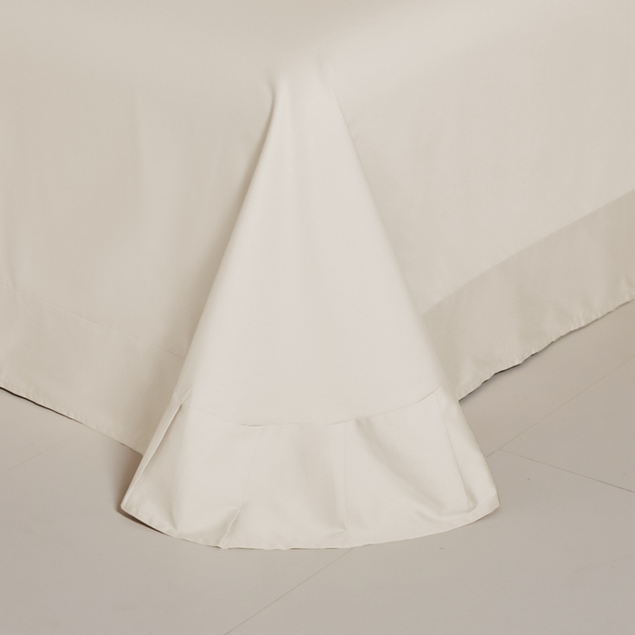 91家纺网 家纺一手货源 找家纺 秀色家纺 2025新款60支贡缎简约轻奢纯色长绒棉床上四件套全棉纯棉床笠款床品 量大价更优 米朵-奶昔白