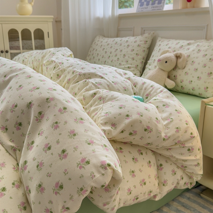 91家纺网 家纺一手货源 找家纺 （总）曼之夏 2024新款全棉A类母婴级双层纱四件套