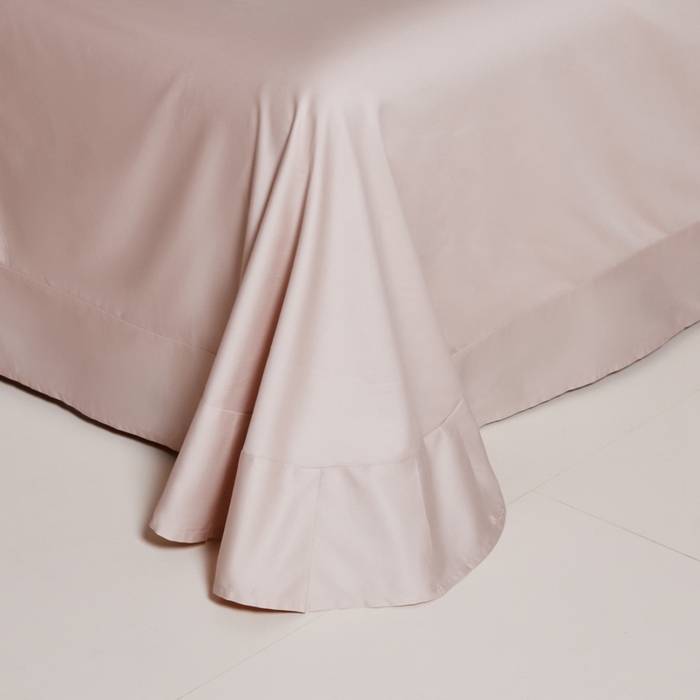 91家纺网 家纺一手货源 找家纺 秀色家纺 2025新款60支贡缎简约轻奢纯色长绒棉床上四件套全棉纯棉床笠款床品 量大价更优 米朵-蜜桃奶油