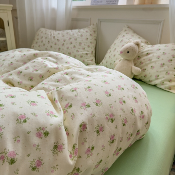 91家纺网 家纺一手货源 找家纺 （总）曼之夏 2024新款全棉A类母婴级双层纱四件套