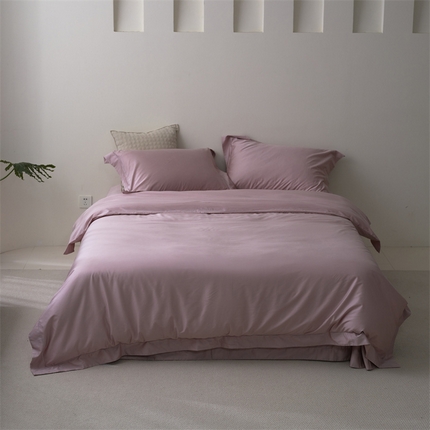 91家纺网 家纺一手货源 找家纺 （总）阿那亚 2024四季款新品东帝兴绫罗缎（超细旦天丝+新疆长绒棉）轻磨毛纯色简约四件套（控价:498/518）