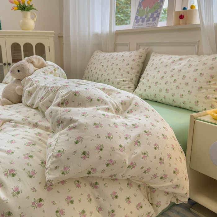 91家纺网 家纺一手货源 找家纺 （总）曼之夏 2024新款全棉A类母婴级双层纱四件套