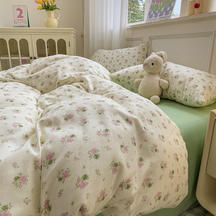 91家纺网 家纺一手货源 找家纺 （总）曼之夏 2024新款全棉A类母婴级双层纱四件套