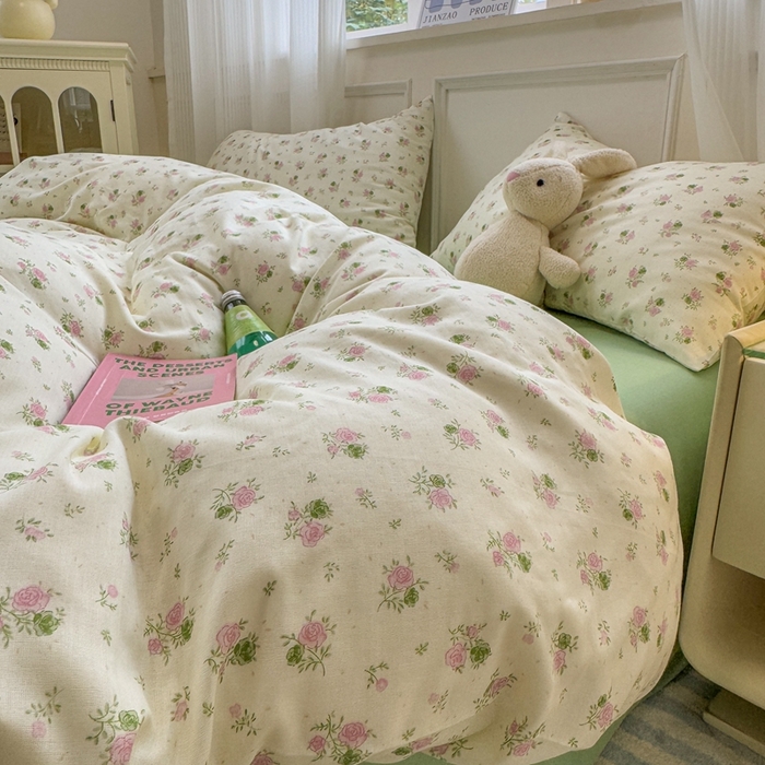 91家纺网 家纺一手货源 找家纺 （总）曼之夏 2024新款全棉A类母婴级双层纱四件套