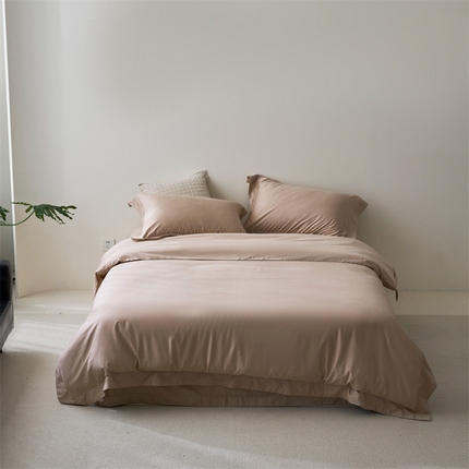 91家纺网 家纺一手货源 找家纺 （总）阿那亚 2024四季款新品东帝兴绫罗缎（超细旦天丝+新疆长绒棉）轻磨毛纯色简约四件套（控价:498/518）