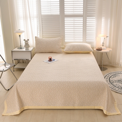 91家纺网 家纺一手货源 找家纺 圣楚家纺 2024新款竺小棉加绒床盖 小睡棉黄