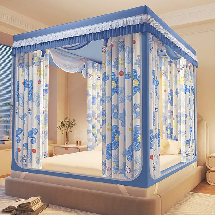 91家纺网 家纺一手货源 找家纺 迪凡保罗蚊帐 2025新款2501专版印花遮光帘防摔坐床蚊帐 樱花漫天