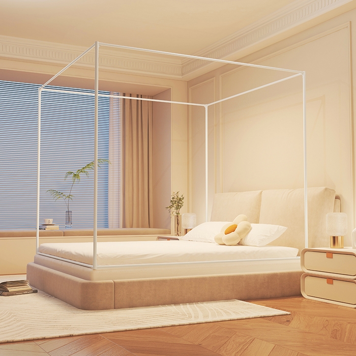 91家纺网 家纺一手货源 找家纺 迪凡保罗蚊帐 2025新款2501专版印花遮光帘防摔坐床蚊帐 朵朵香