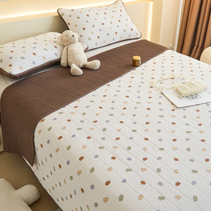 柠馨 2024新款全棉床盖三件套 五彩南瓜