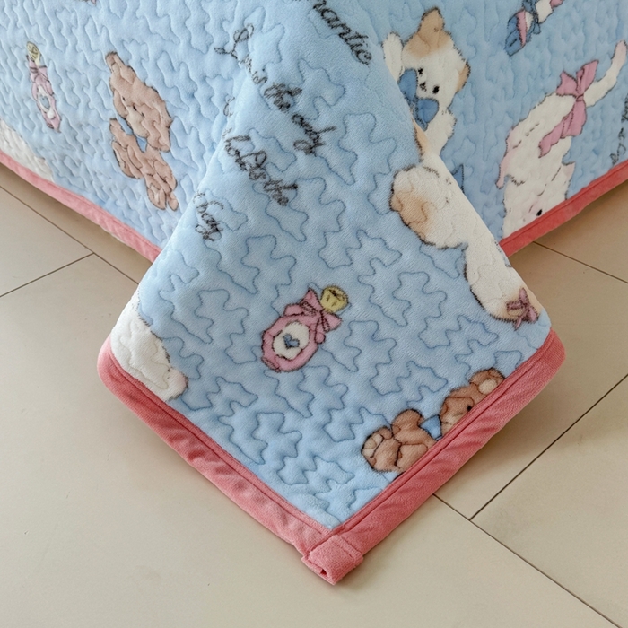 91家纺网 家纺一手货源 找家纺 添越家纺 2025新款简约款牛奶绒床盖四件套 猫咪酱