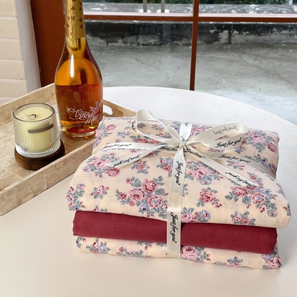 91家纺网 家纺一手货源 找家纺 （总）一比一家纺 2025新款全棉母婴级抗菌有氧全棉双层纱亲肤全棉小清新印花三件套四件套